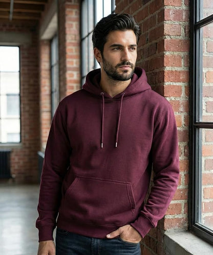 Hoorza Men’s Woollen Cotton Hoodie – Soft Warm Hooded Sweatshirt with Kangaroo Pocket